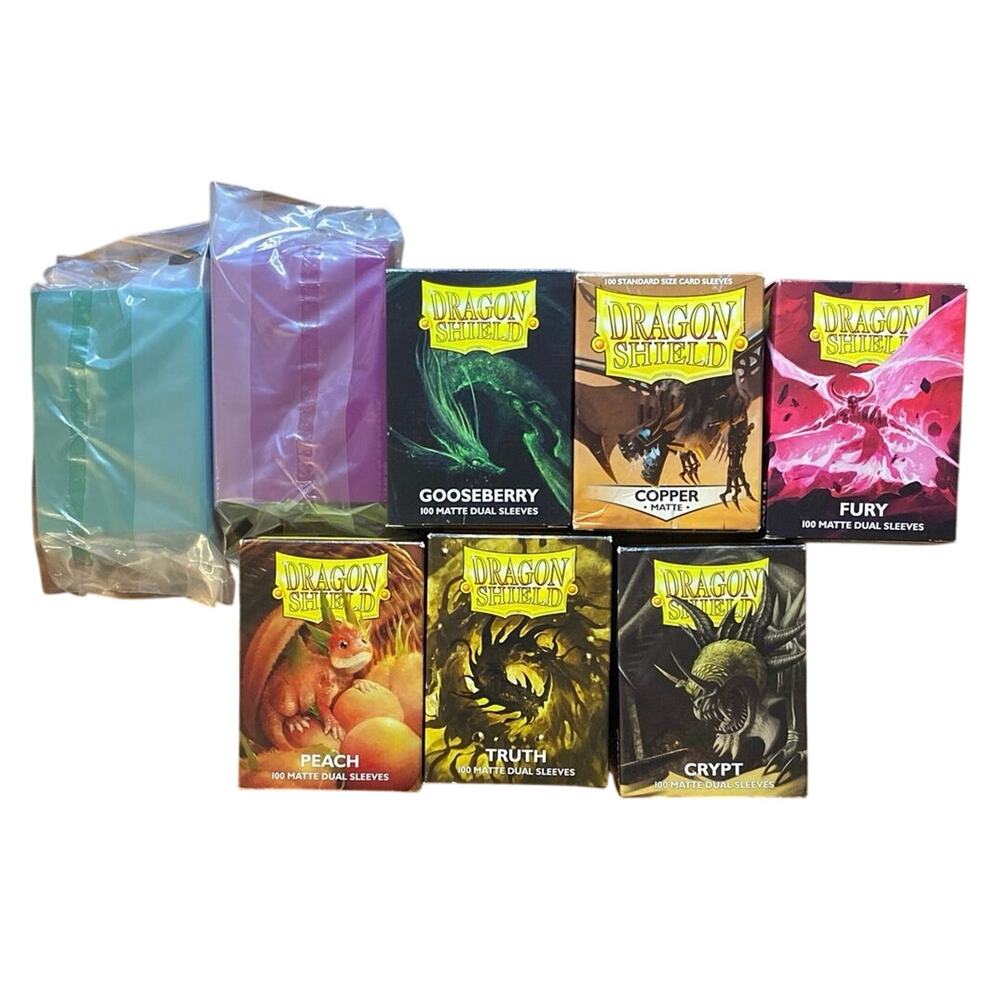 Dragon Shield Lot of 8 Deck Sleeve Protectors Truth Fury Peach Crypt Wraith 100